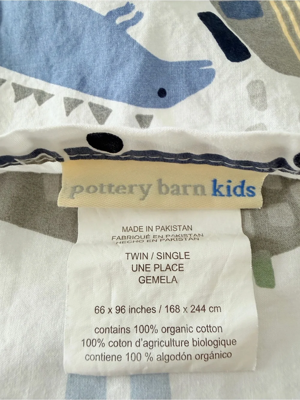 Pottery Barn Kids Dinosaur Print Flat Sheet - Twin